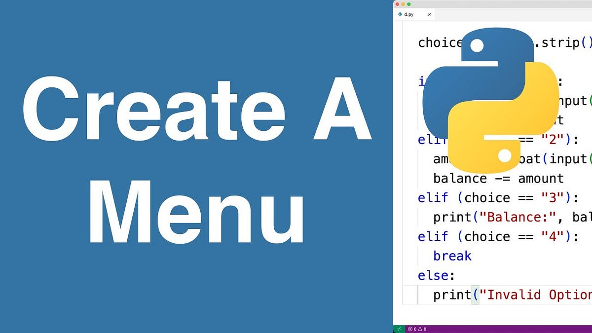 Creating Menu for running command using python | by Mayank sharma | Jul ...