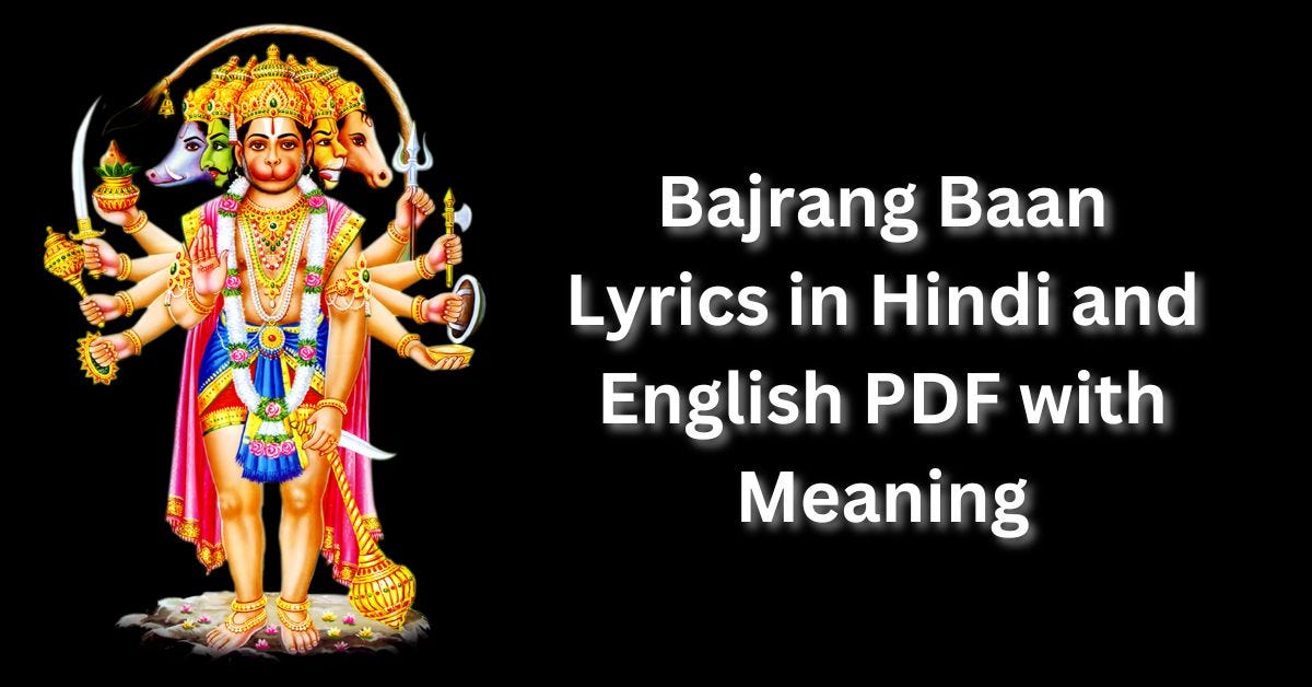 Bajrang Baan Lyrics in Hindi and English with Meaning PDF Gaurav Thakur Medium