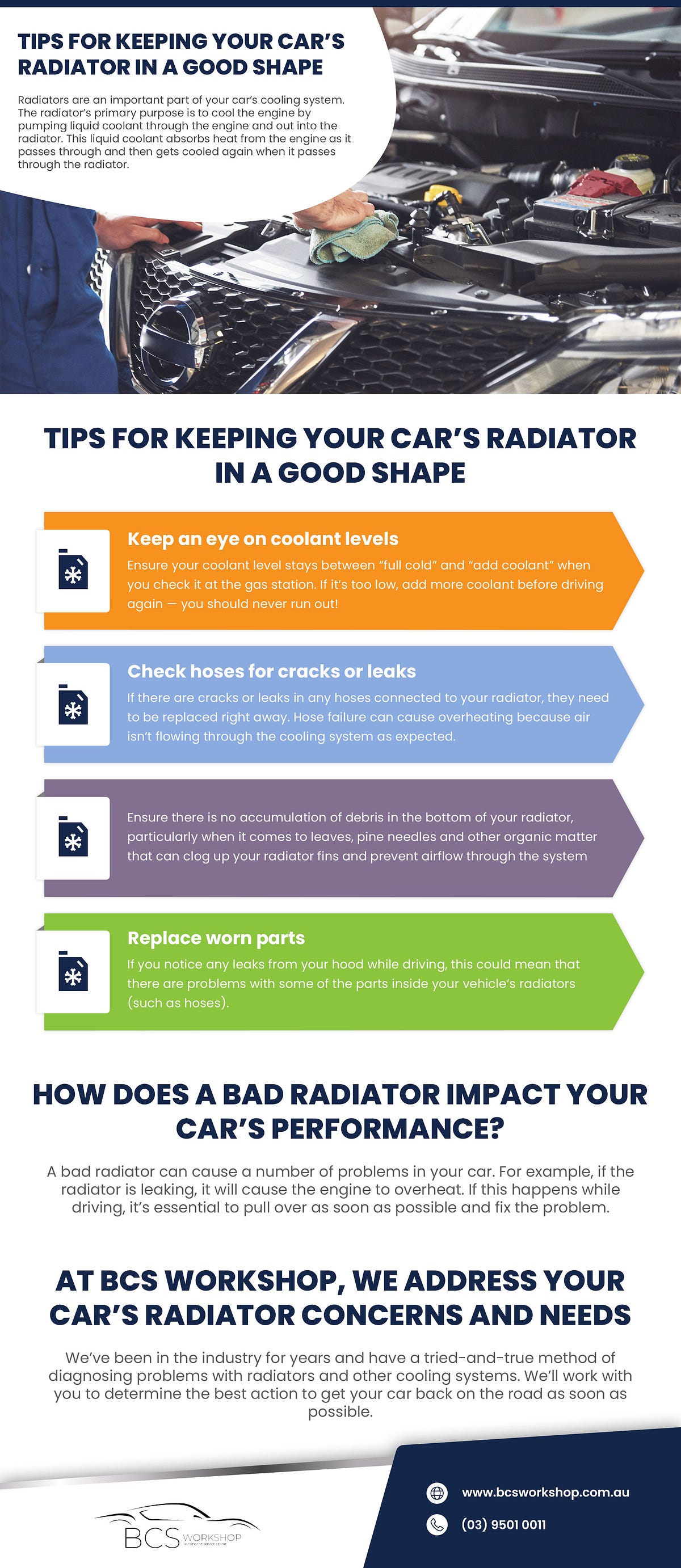 Tips for keeping your car’s radiator in a good shape: - BCS Workshop ...