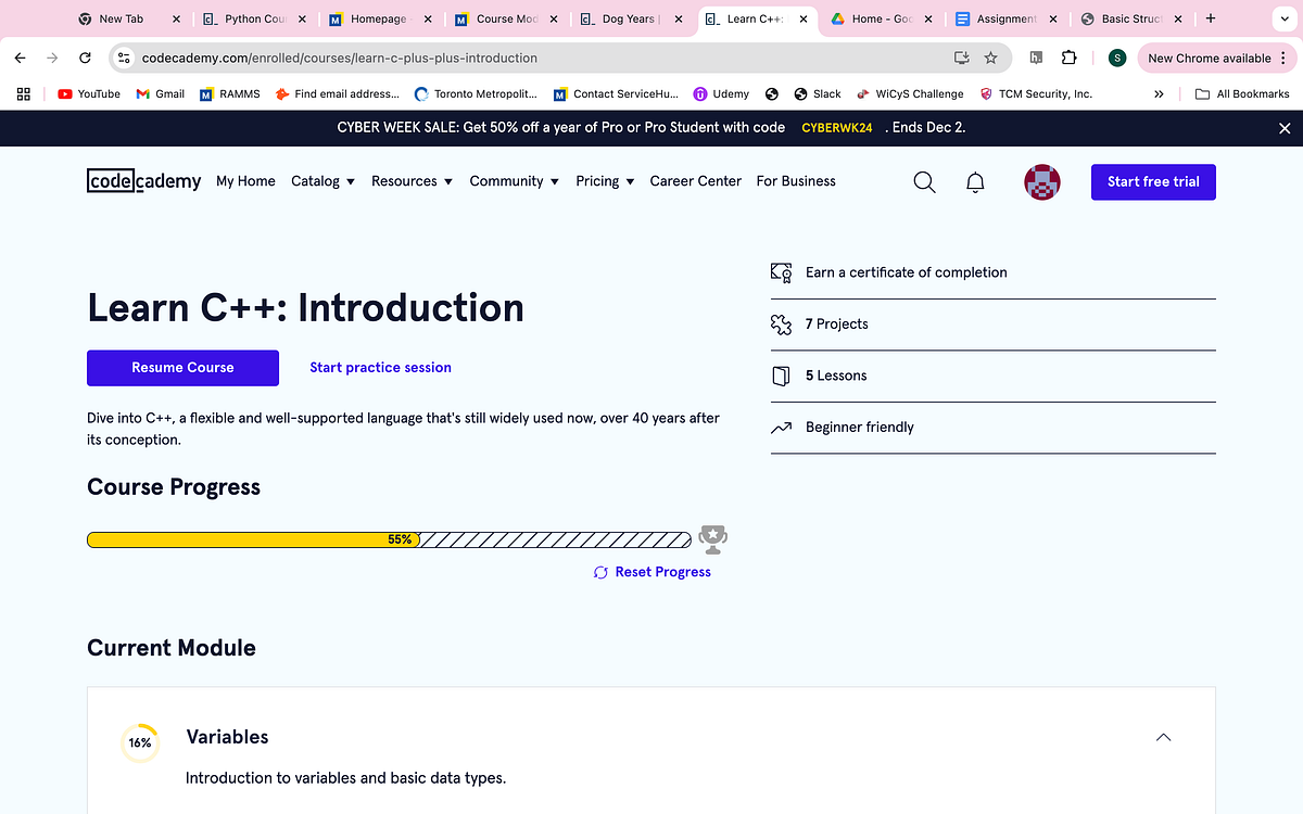 Codecademy: My C++ Learning Journey | by Shankeerna Sasithakumar | Nov ...