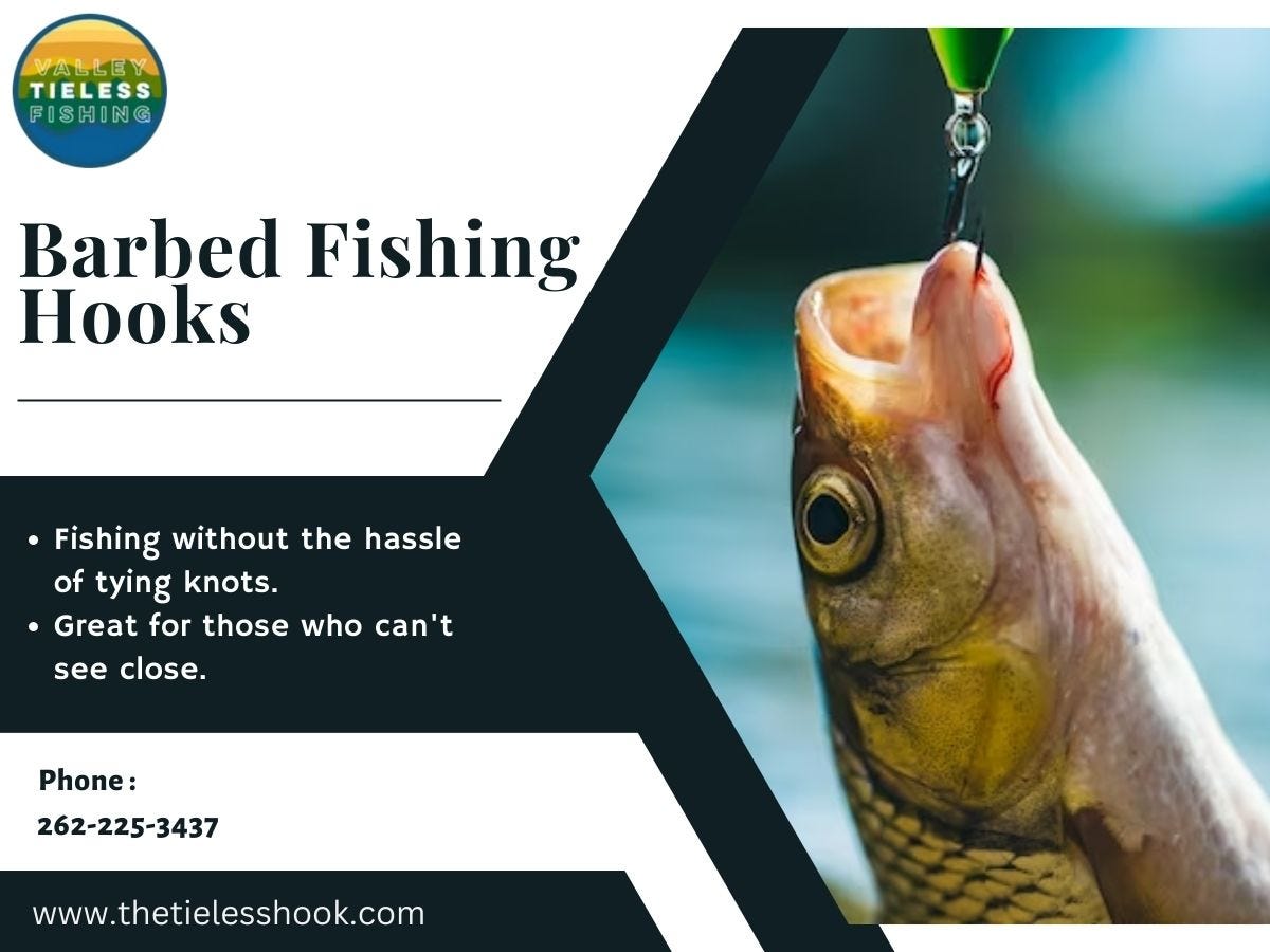 Barbed Fishing Hooks by Valley Tieless Fishing Valley Tieless Fishing