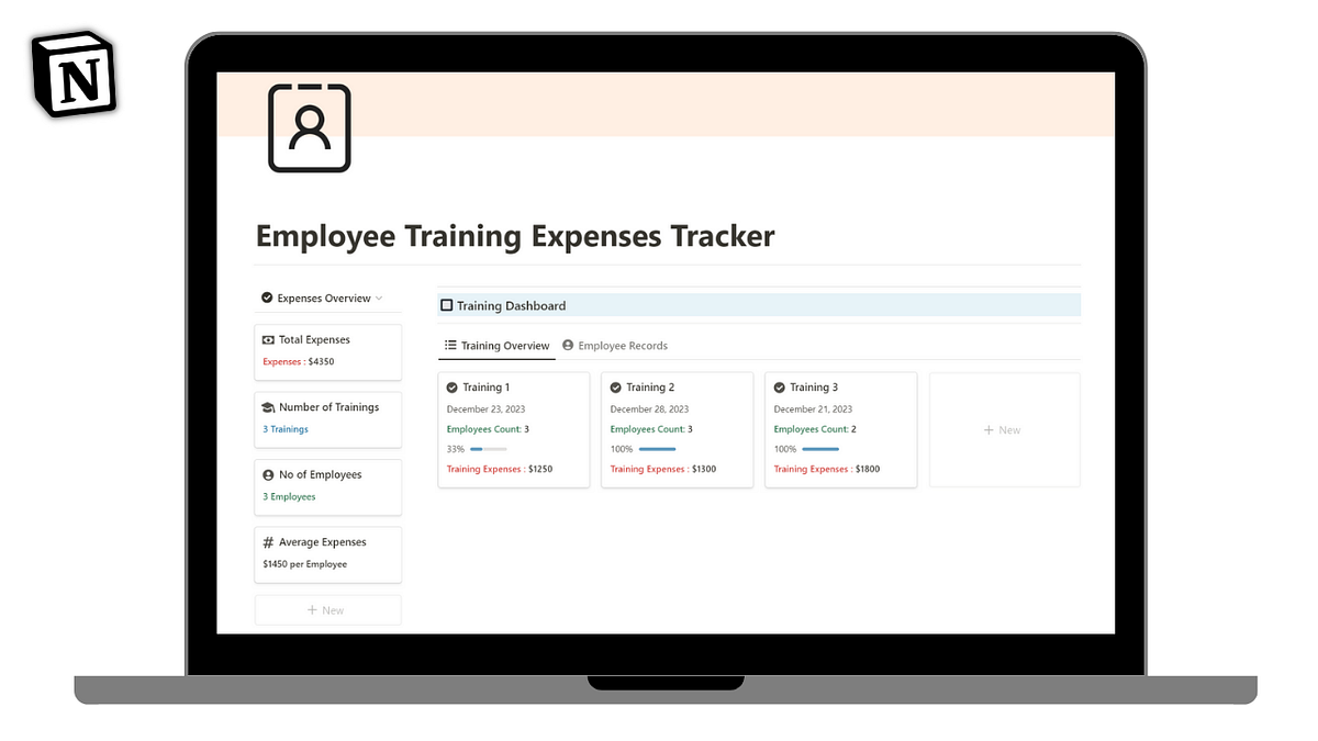 How to track employee training expenses in Notion (Template Included