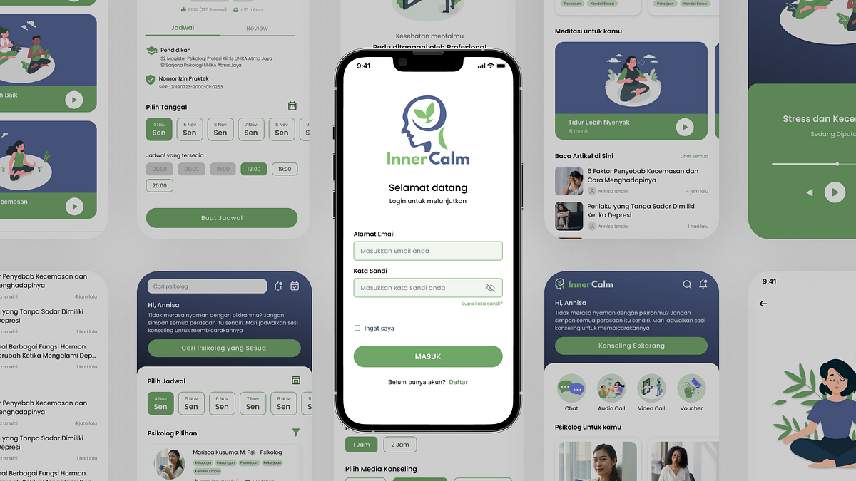 UI/UX Case Study: Counseling App “InnerCalm” — Design Thinking & Single ...
