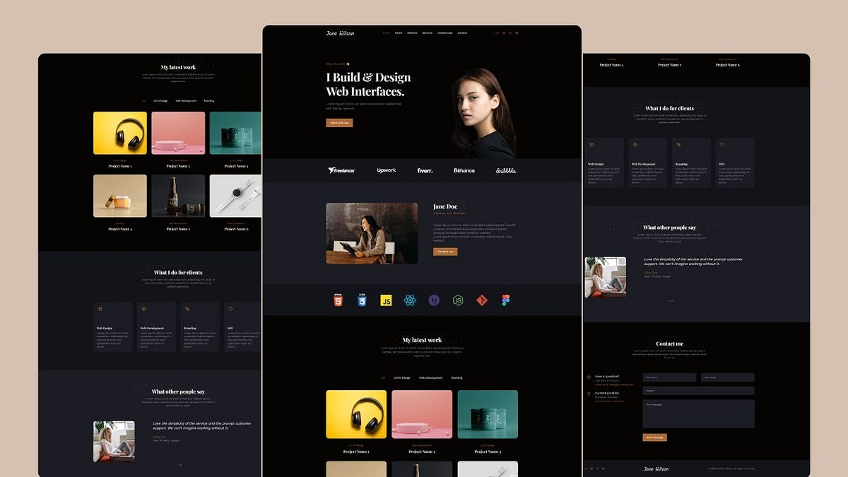 Create a Responsive Portfolio Website Using React JS & Tailwind CSS ...