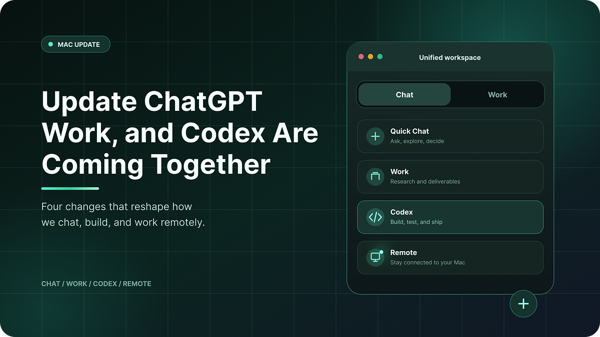Update ChatGPT, Work, and Codex Are Coming Together