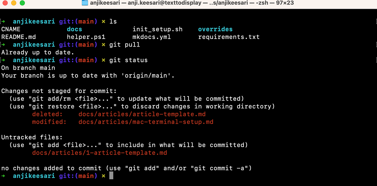 Setting up Mac Terminal with OhMyZsh by Anji Keesari Medium