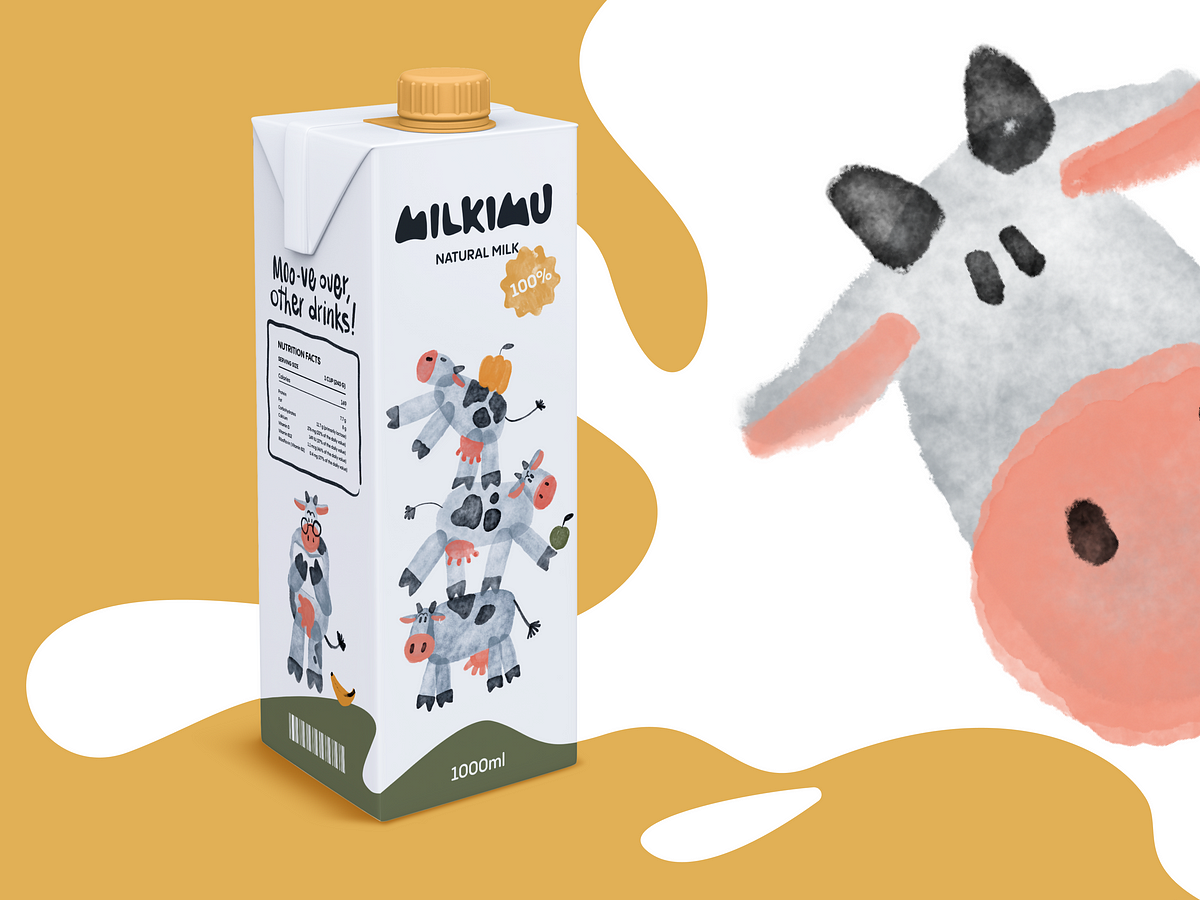 Case Study: Milkimu. Dairy Brand Packaging Design and Marketing Graphics