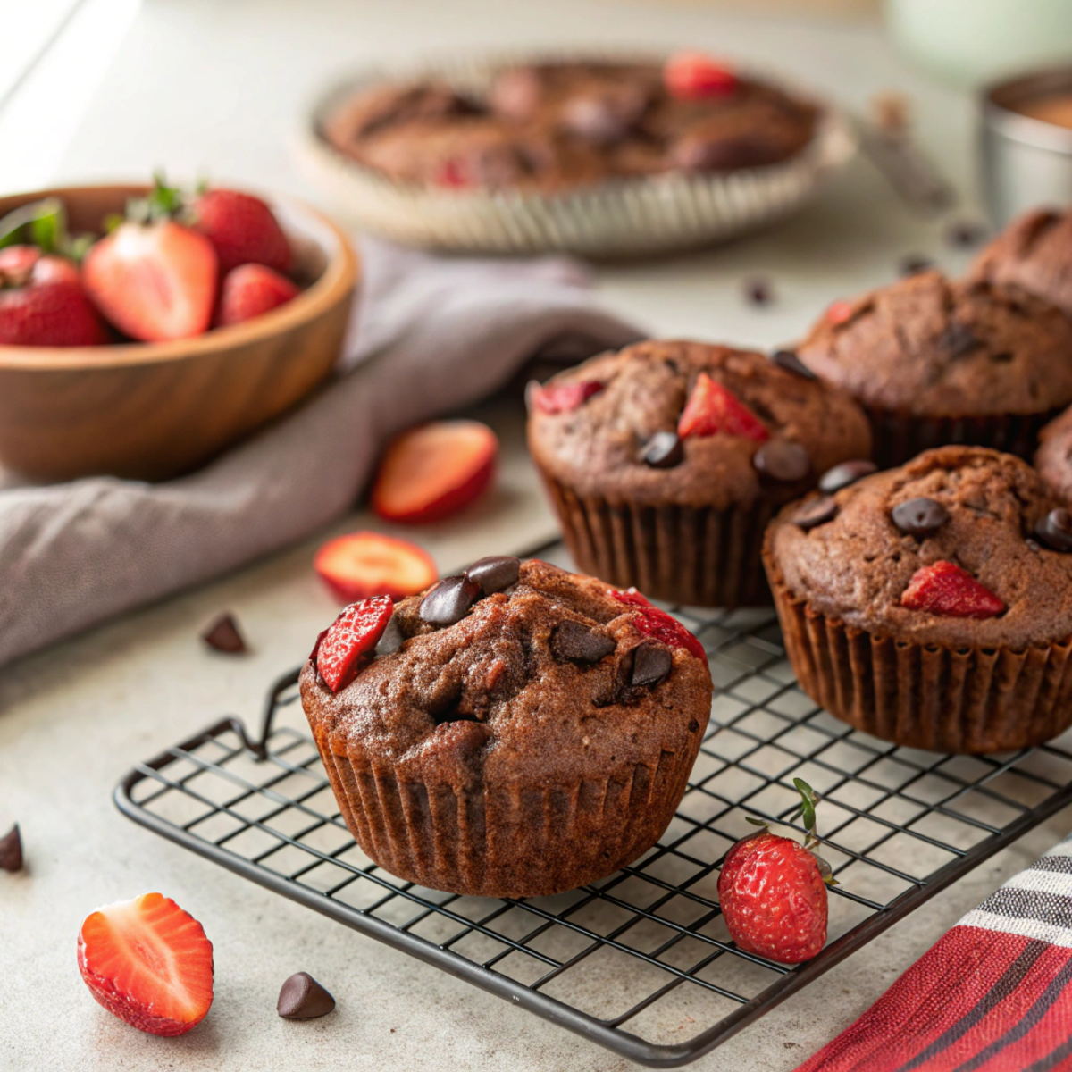 Low Carb Chocolate Strawberry Muffins: Double the Flavor, Light on the Carbs