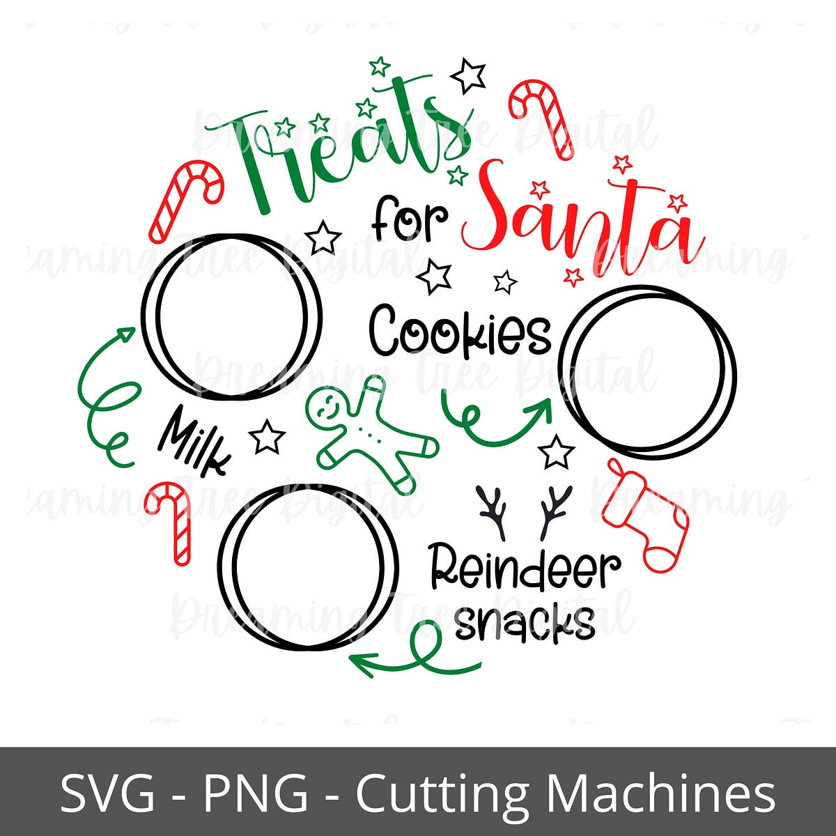 Santa Plate SVG, ROUND Christmas Santa Cookie tray SVG, Two unique ...