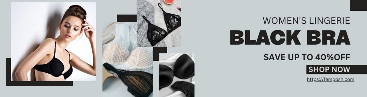 Women's Trendy Black Color Bras. Most girls and women love the black…, by Divya  Sharma