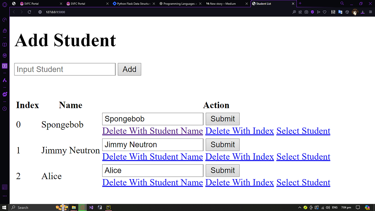 Python Flask Data Structure. This is a documentation of me running ...