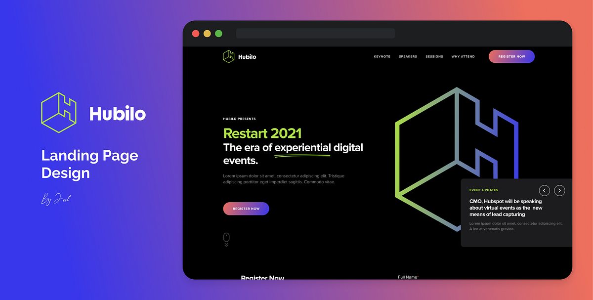 Case Study Hubilo Landingpage Design by JEEL PATEL Bootcamp