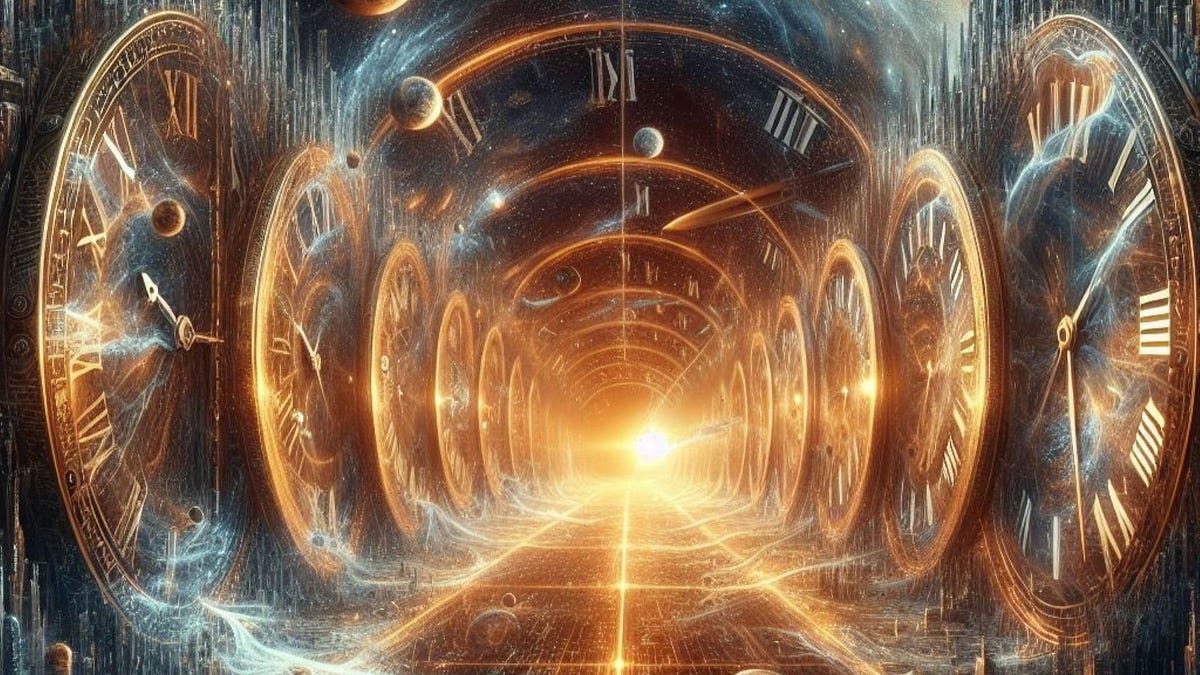 Parallel universe Is time running backward there? by Marketa