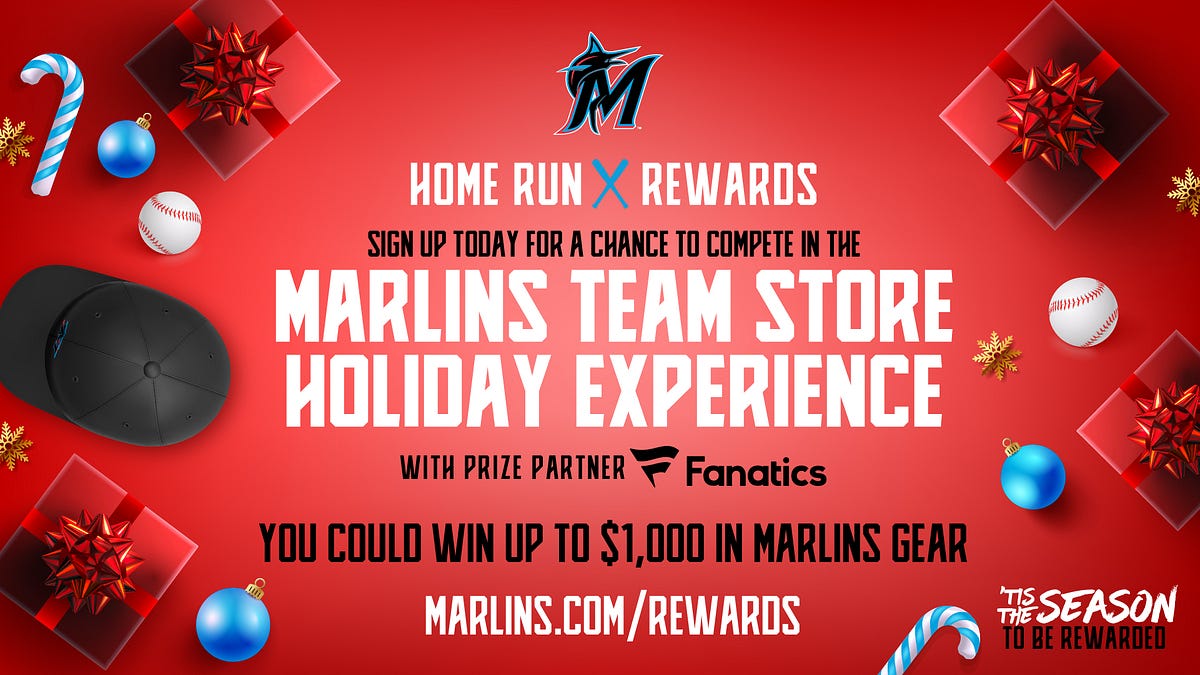 One lucky fan will score up to $1,000 of Marlins gear with the Marlins Team  Store Holiday Experience with Prize Partner, Fanatics, by Marlins Media