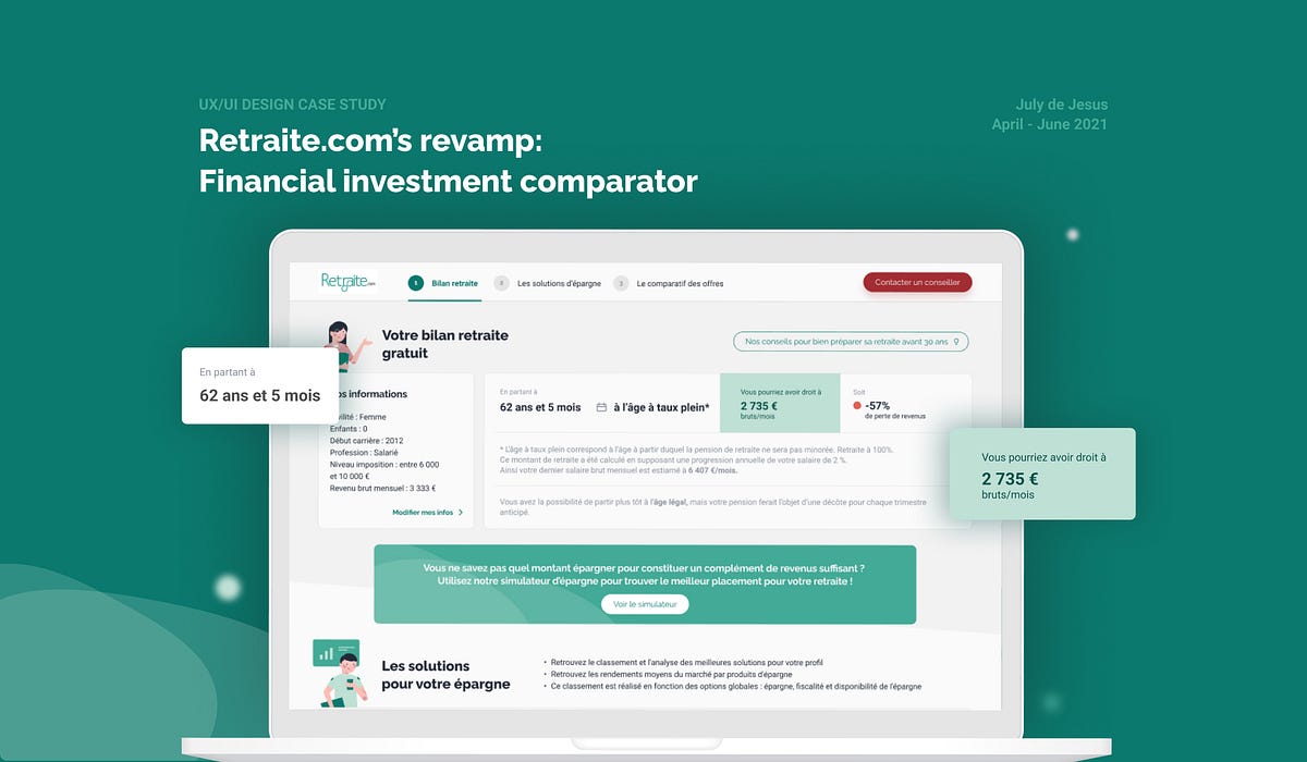 UX/UI Design Case Study: Retraite.com’s revamp, a financial investment ...