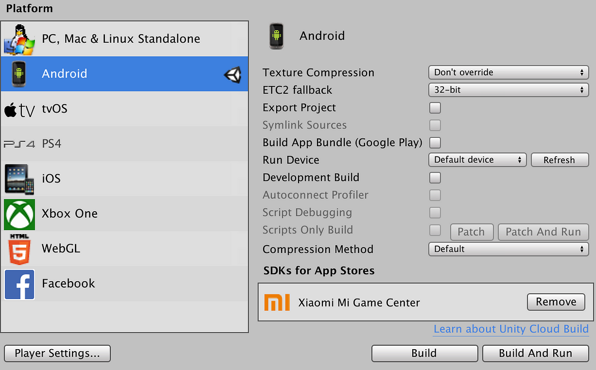 Unity - Manual: Android Build Settings