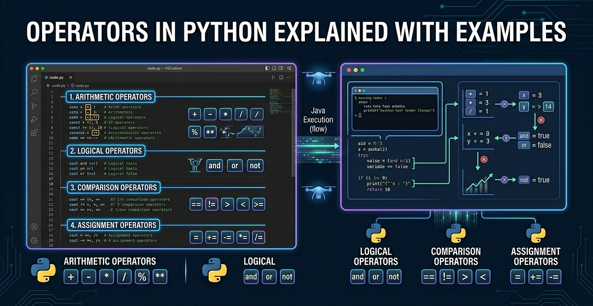Operators in Python Explained with Examples | by Shalini | Medium