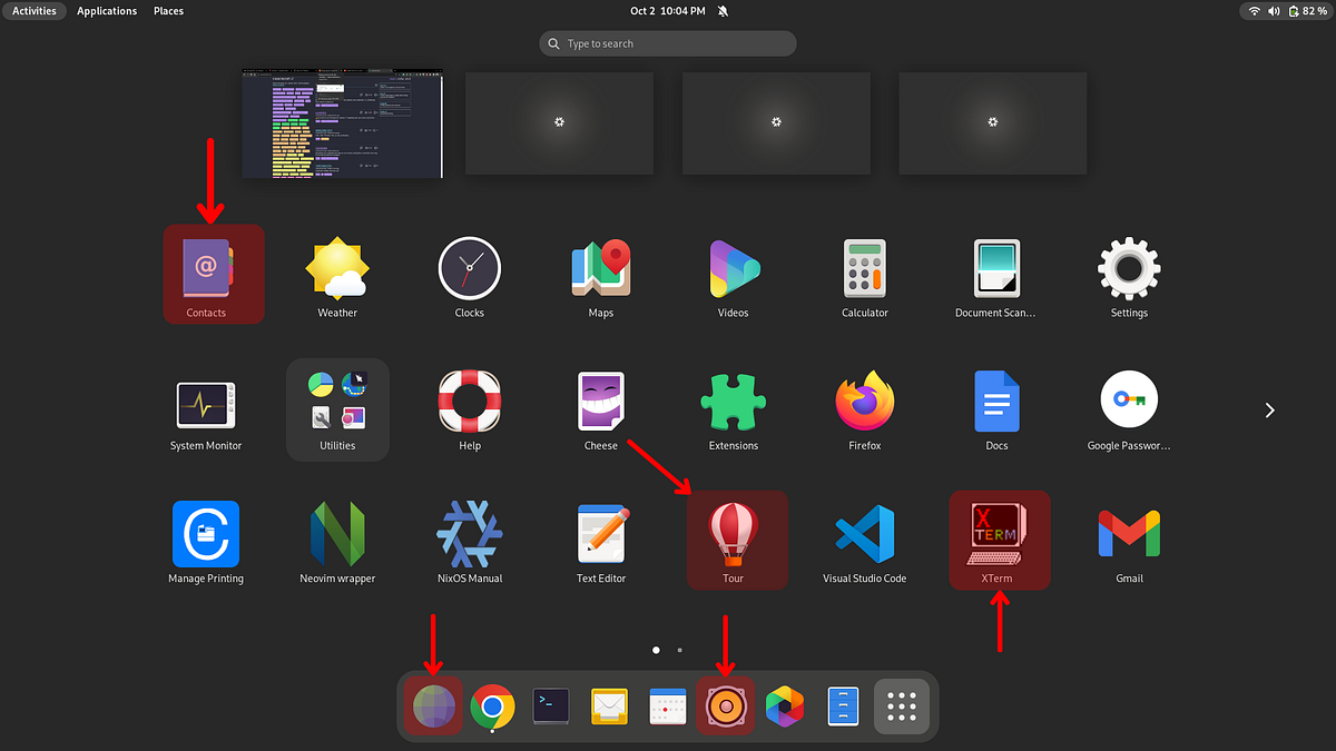 How to uninstall Xterm, Tour, and Manual from NixOS Gnome? by Rajdeep