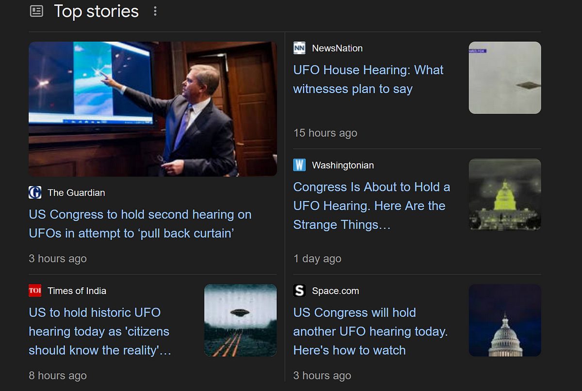UFO Hearing Today….. Will we get more anything new, or more… by John