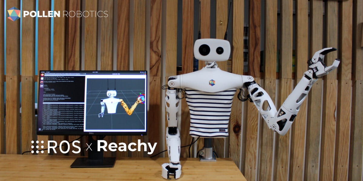 Reachy, open-source humanoid robot runs ROS Noetic | pollen-robotics