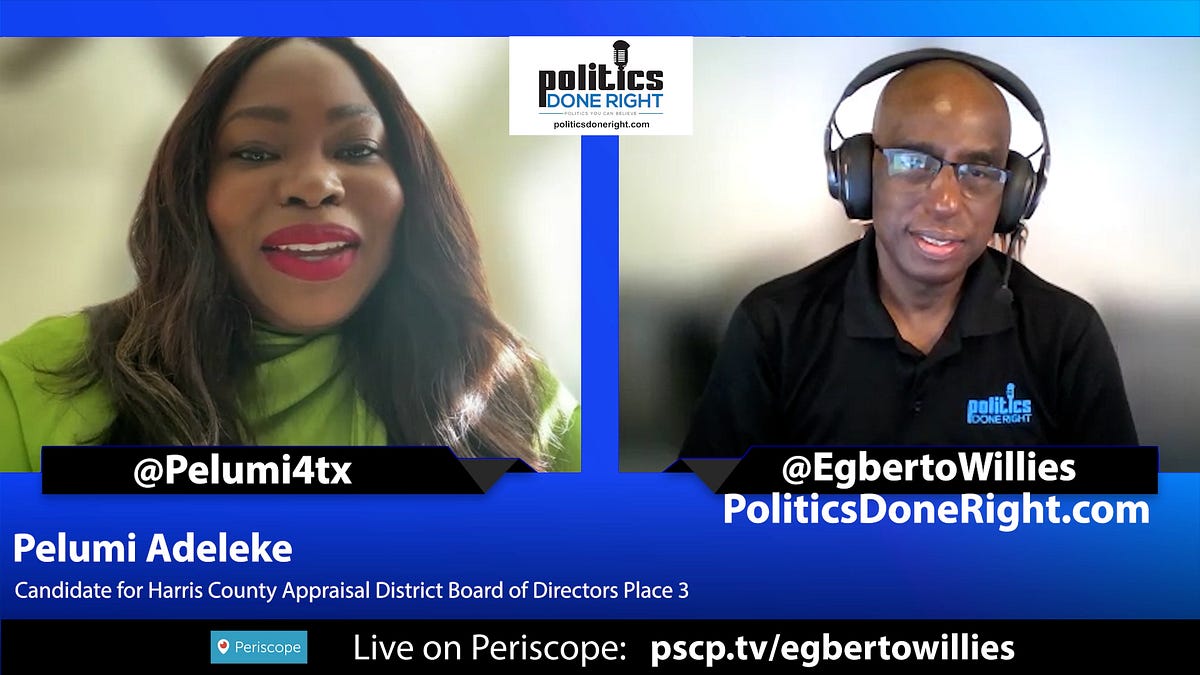 Pelumi Adeleke, Candidate for Harris County Appraisal District Board of