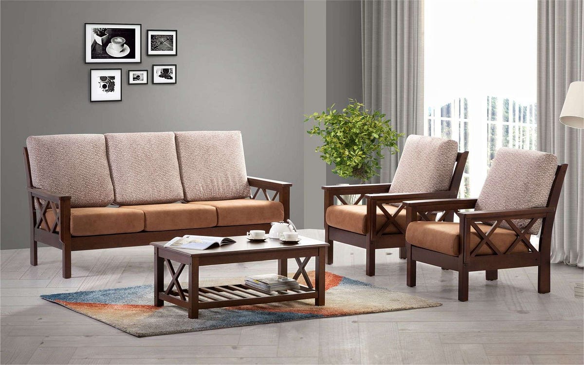 Buy wooden sofa set online with low price by Damro digital Jan