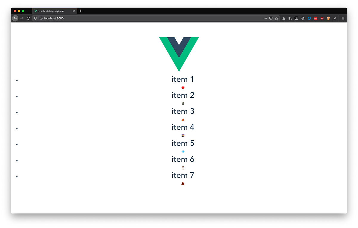 How to use vuebootstrap to paginate a list of items. by Nick