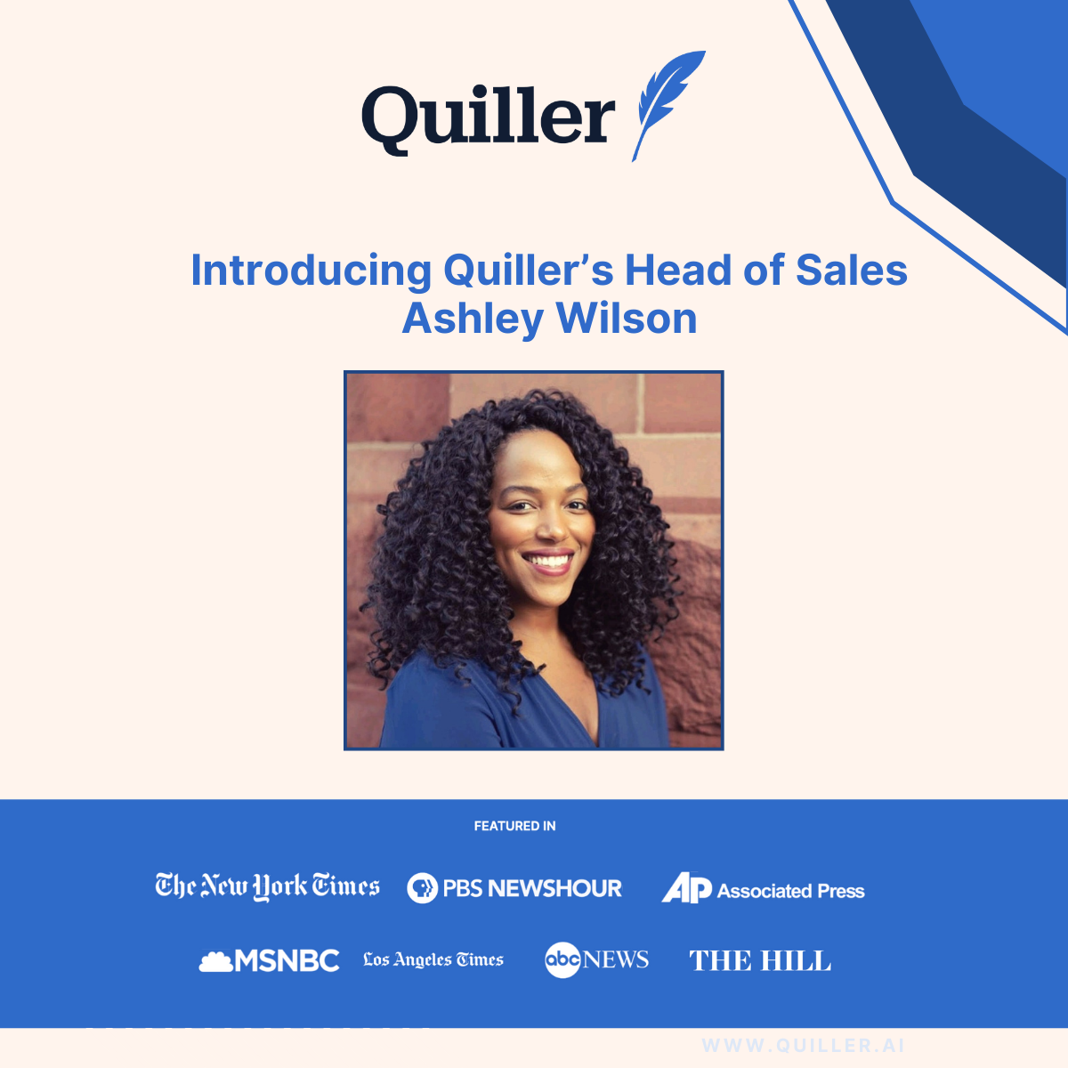 Announcement: Ashley Wilson Joins Quiller as Head of Sales | by Quiller ...