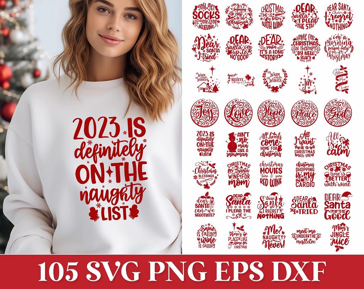 Christmas SVG Quotes Bundle, Funny Christmas SVG Cut Files Cricut