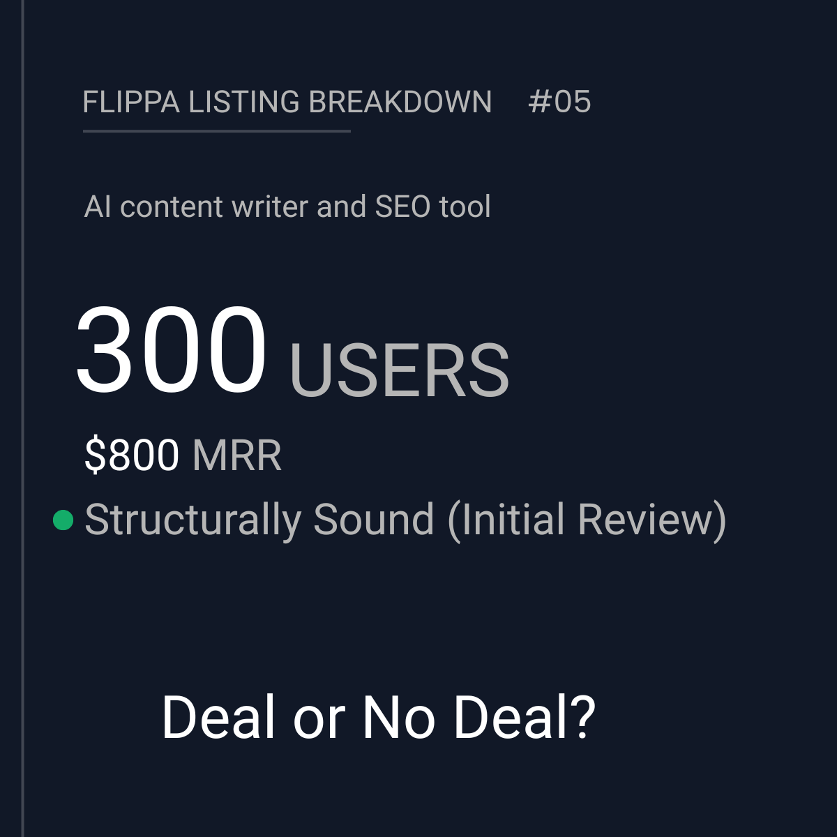 Not every Flippa listing is a red flag. Here’s one that looks legit (finally!).