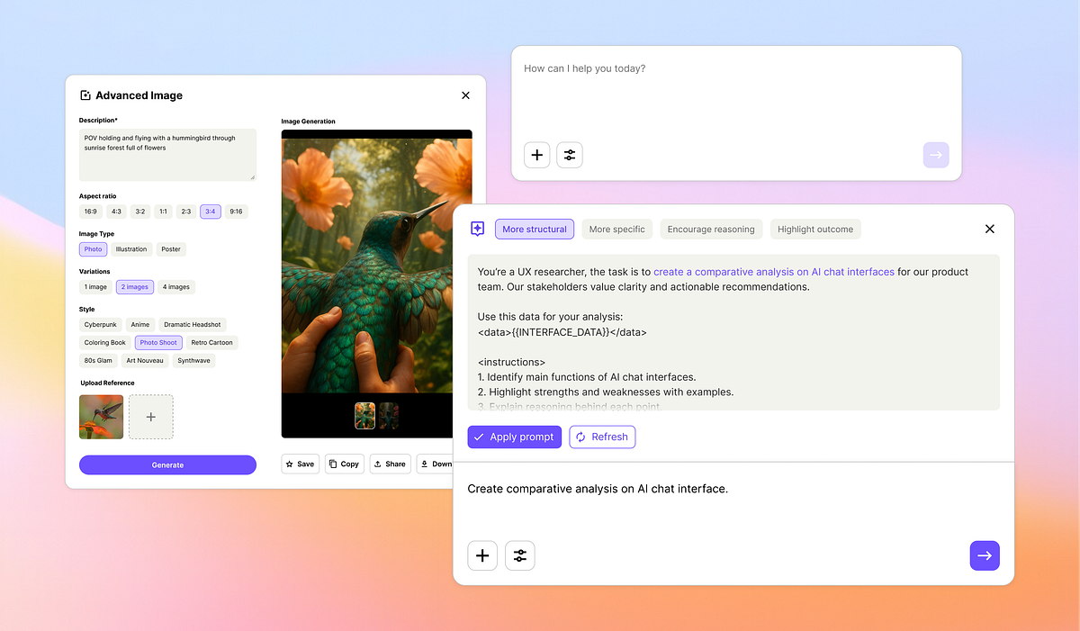 Design prompt-building interfaces