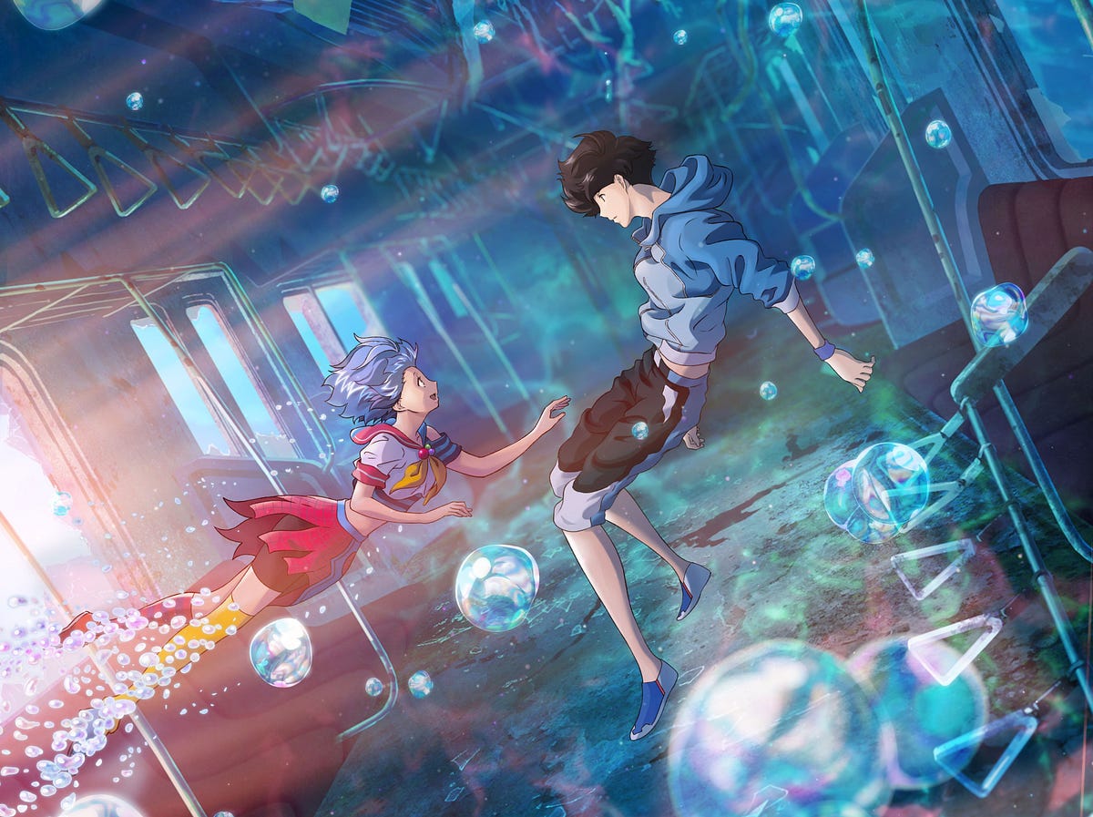 Anime Artsy Bubble Background - Anime Scenes | Poster