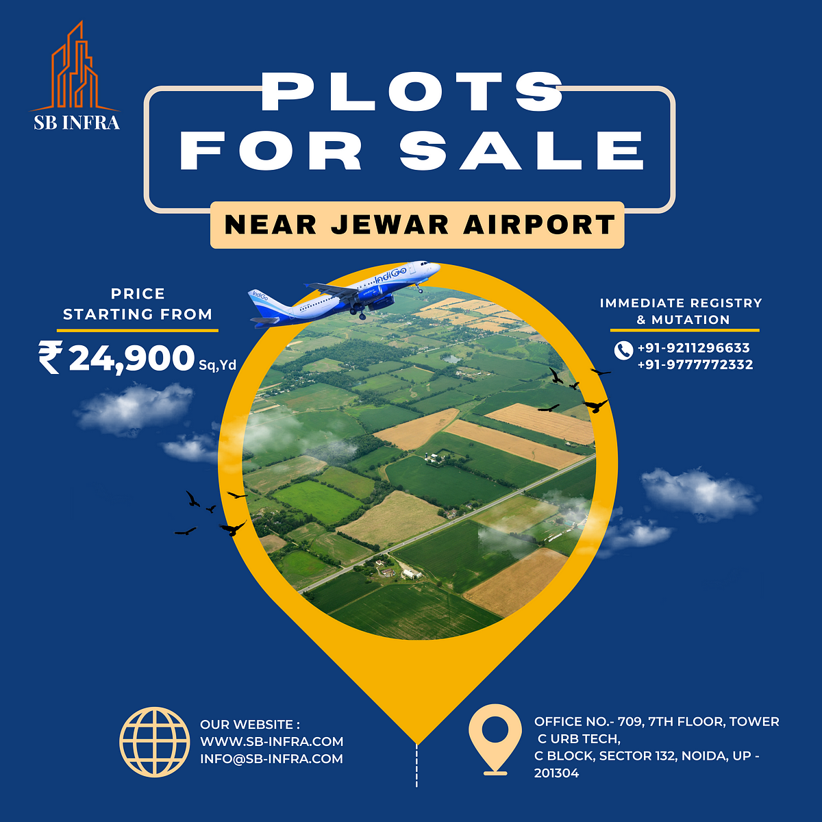 Buy residential plots near jewar airport 3.5km only - Sb-Infra - Medium 