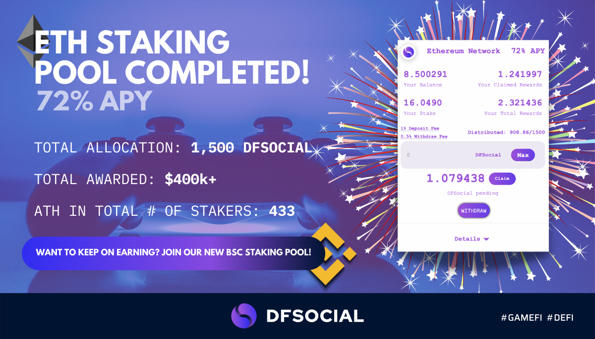 🙌The DFSocial ETH Staking Pool is Coming to an End🙌 | by DFSocial ...