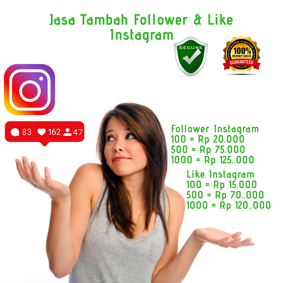Jual Beli Followers Instagram Dengan OVO, Pulsa, Transfer Bank by