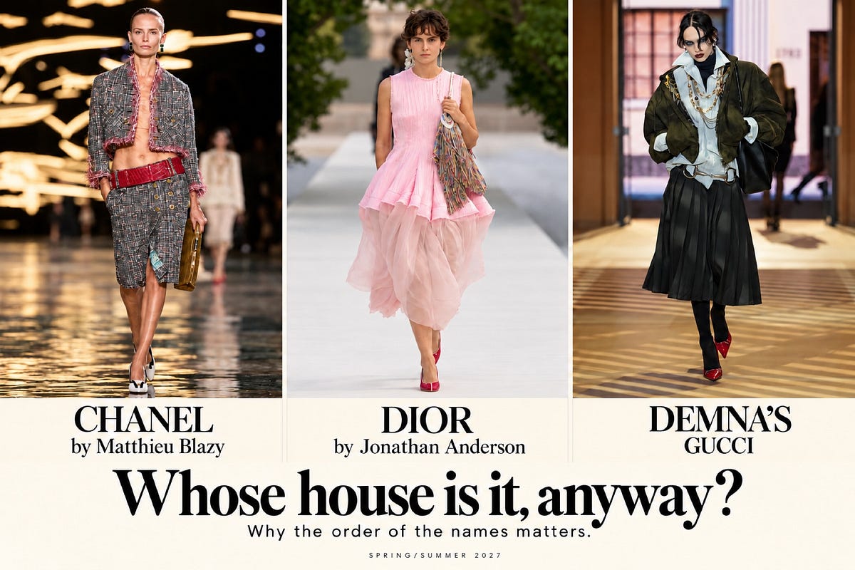 Chanel by Matthieu Blazy. Dior by Jonathan Anderson. Demna's Gucci