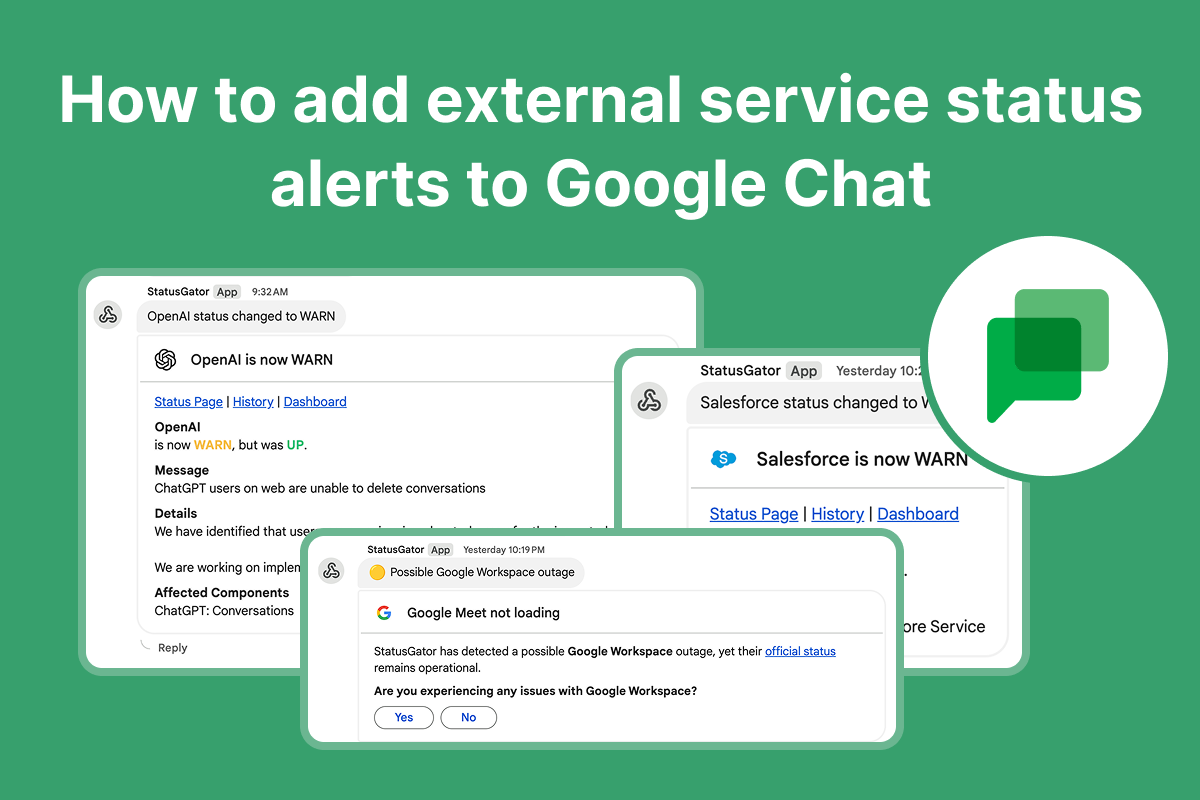 How to Add External Service Status Alerts to Google Chat