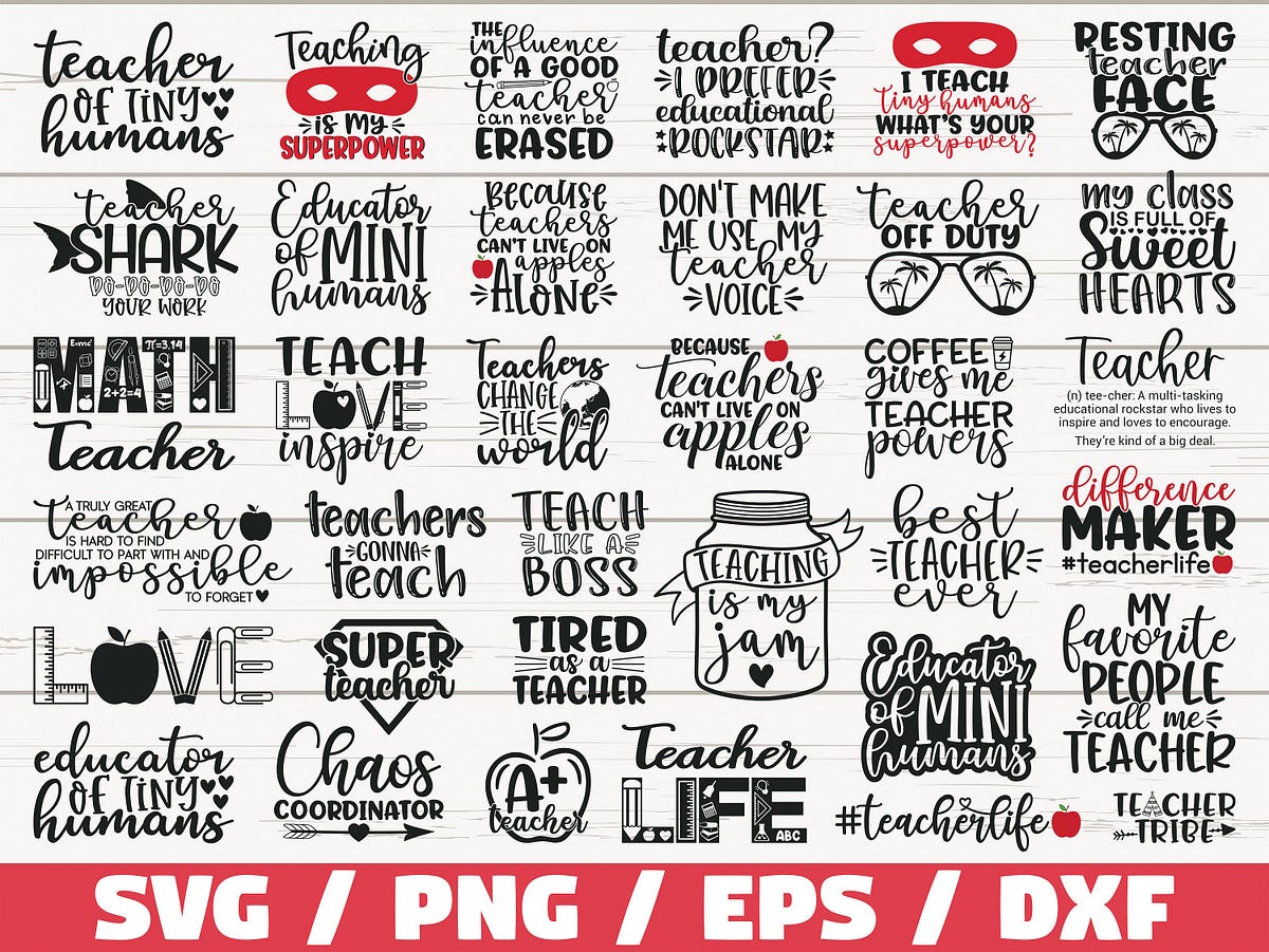 Teacher SVG Bundle / 35 Designs / Cut File / Cricut / Commercial use ...