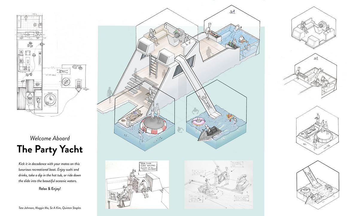 Yacht Isometric Drawings. Personal Contributions to Group 6 Yacht | by Maggie  Ma | Medium