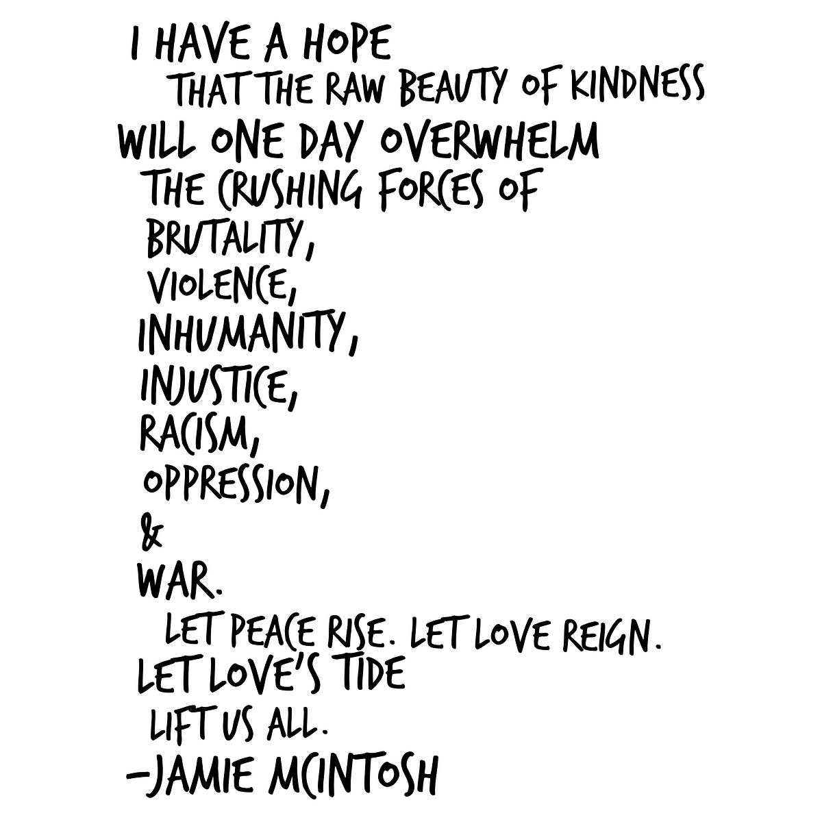 I Have a Hope. Injustice will fall by Jamie McIntosh The POM Medium