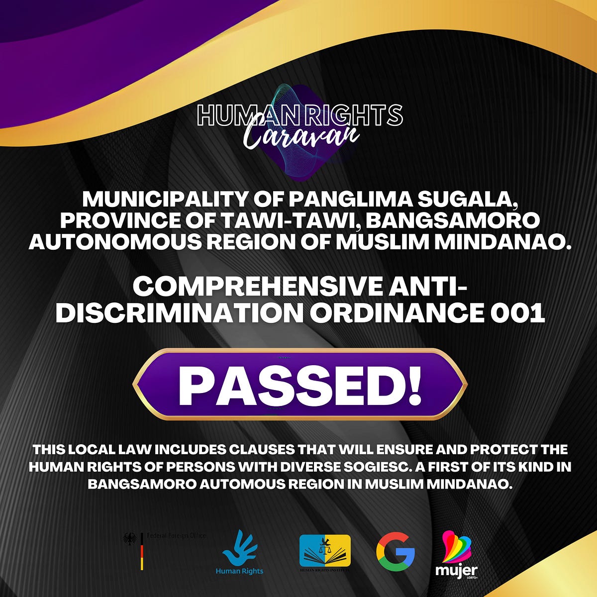 Panglima Sugala Passes Groundbreaking AntiDiscrimination Ordinance to