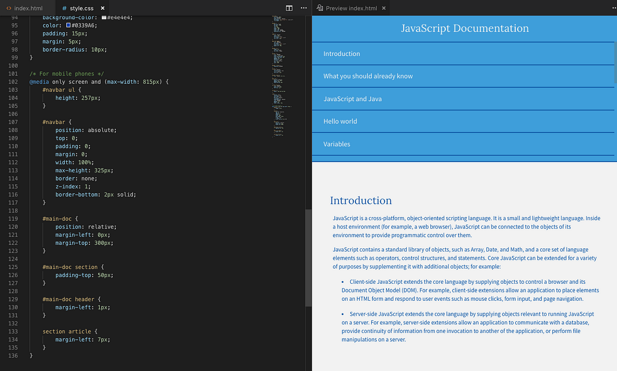 JavaScript Technical Documentation Page | by Libor Marko | Medium