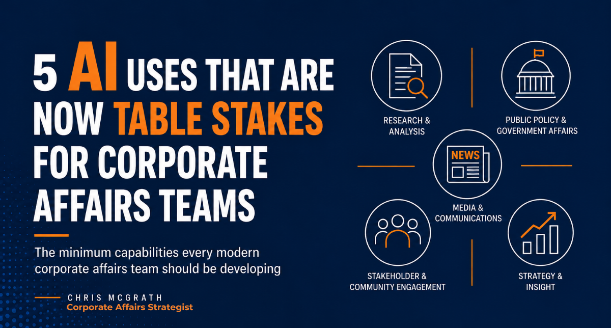 5 AI Uses That Are Now Table Stakes for Corporate Affairs Teams