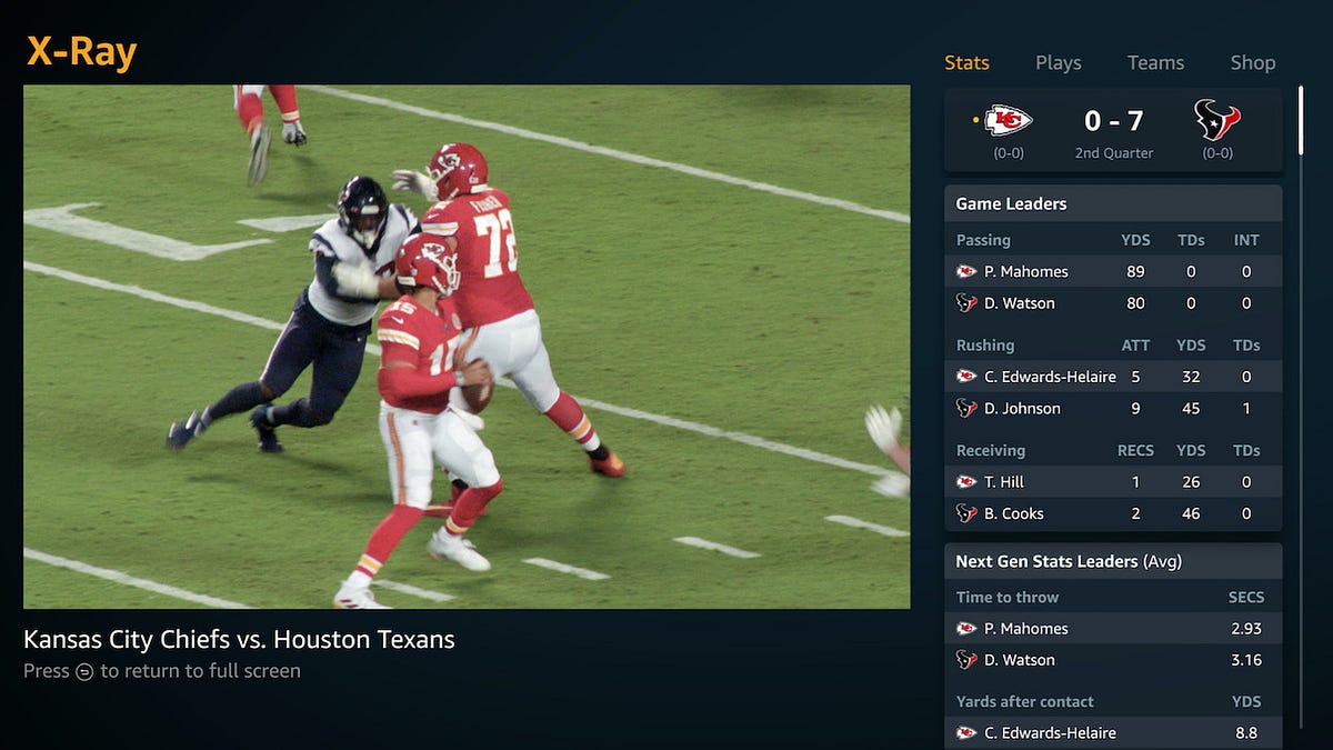 streams Thursday Night Football again with new X-Ray feature, audio  feed, Twitch shows – GeekWire