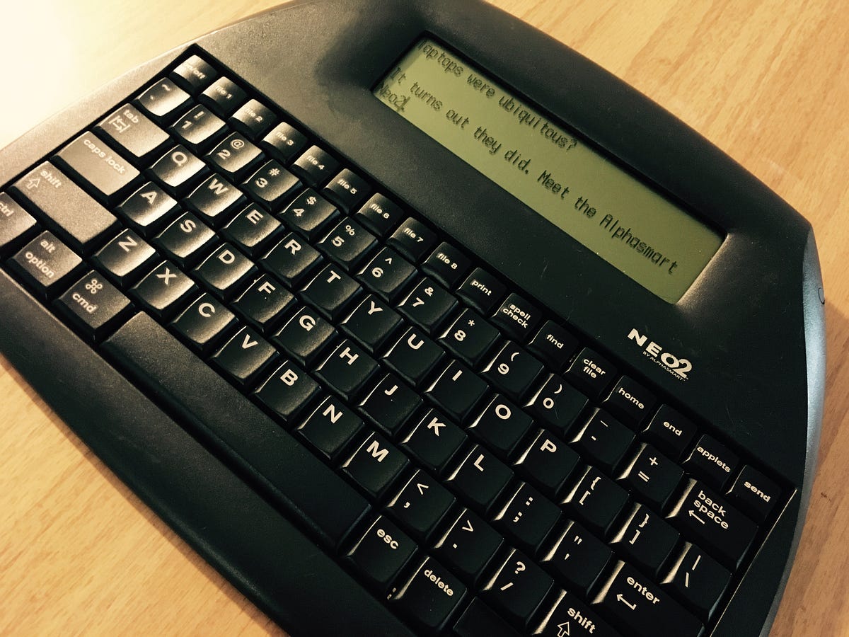 Using a portable word processor to actually write instead of  procrastinating | by Andrew McGill | Medium