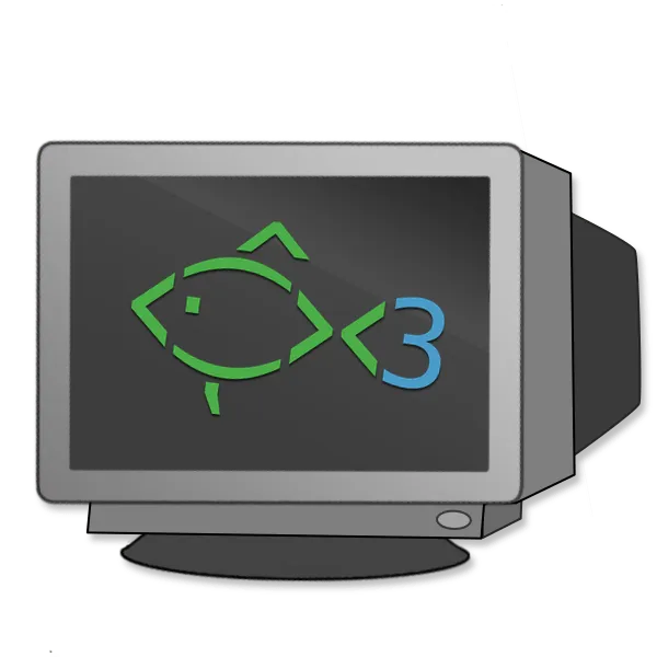 graphic of a fish on a computer screen