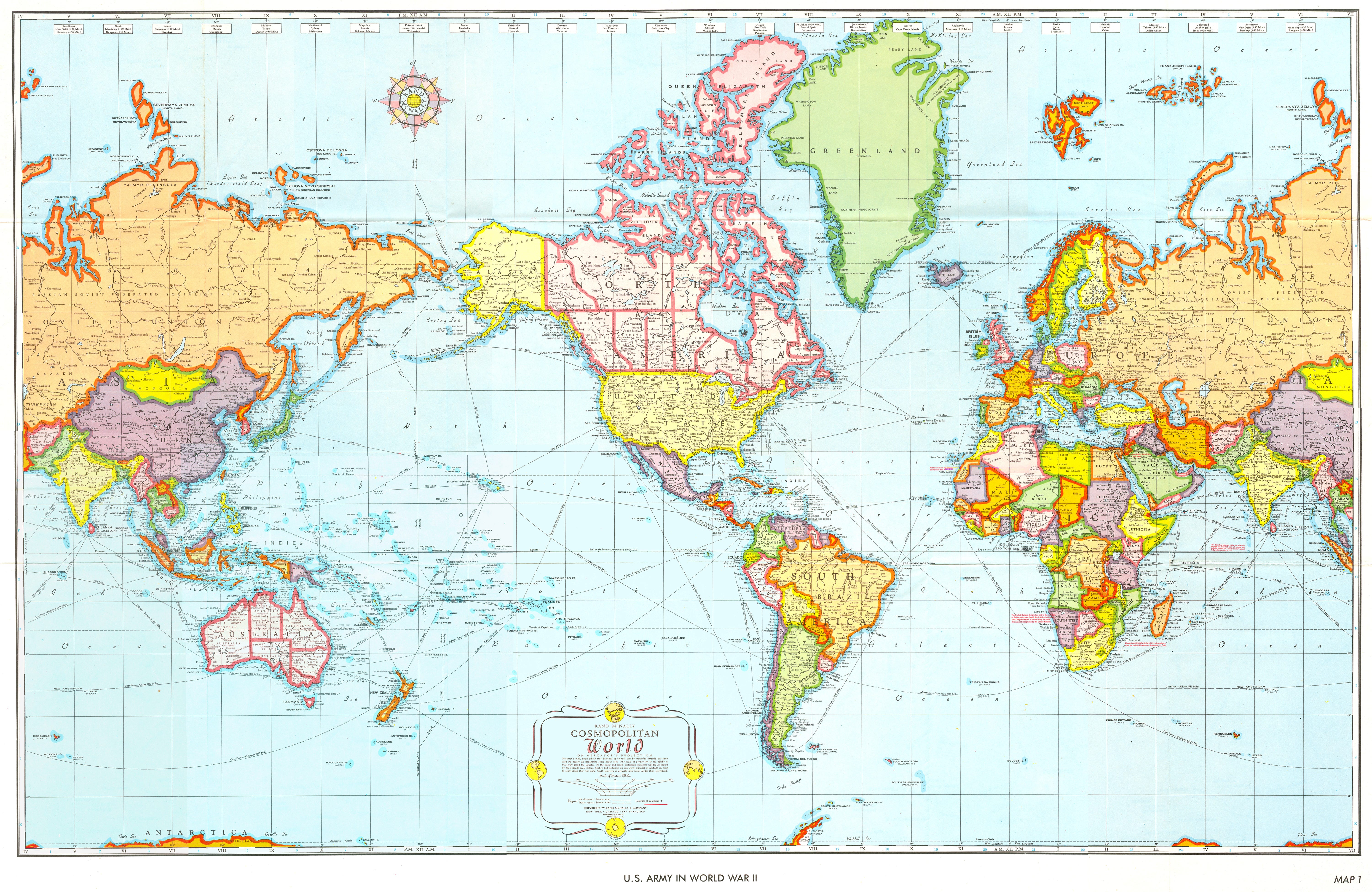 Карта в америке мира
