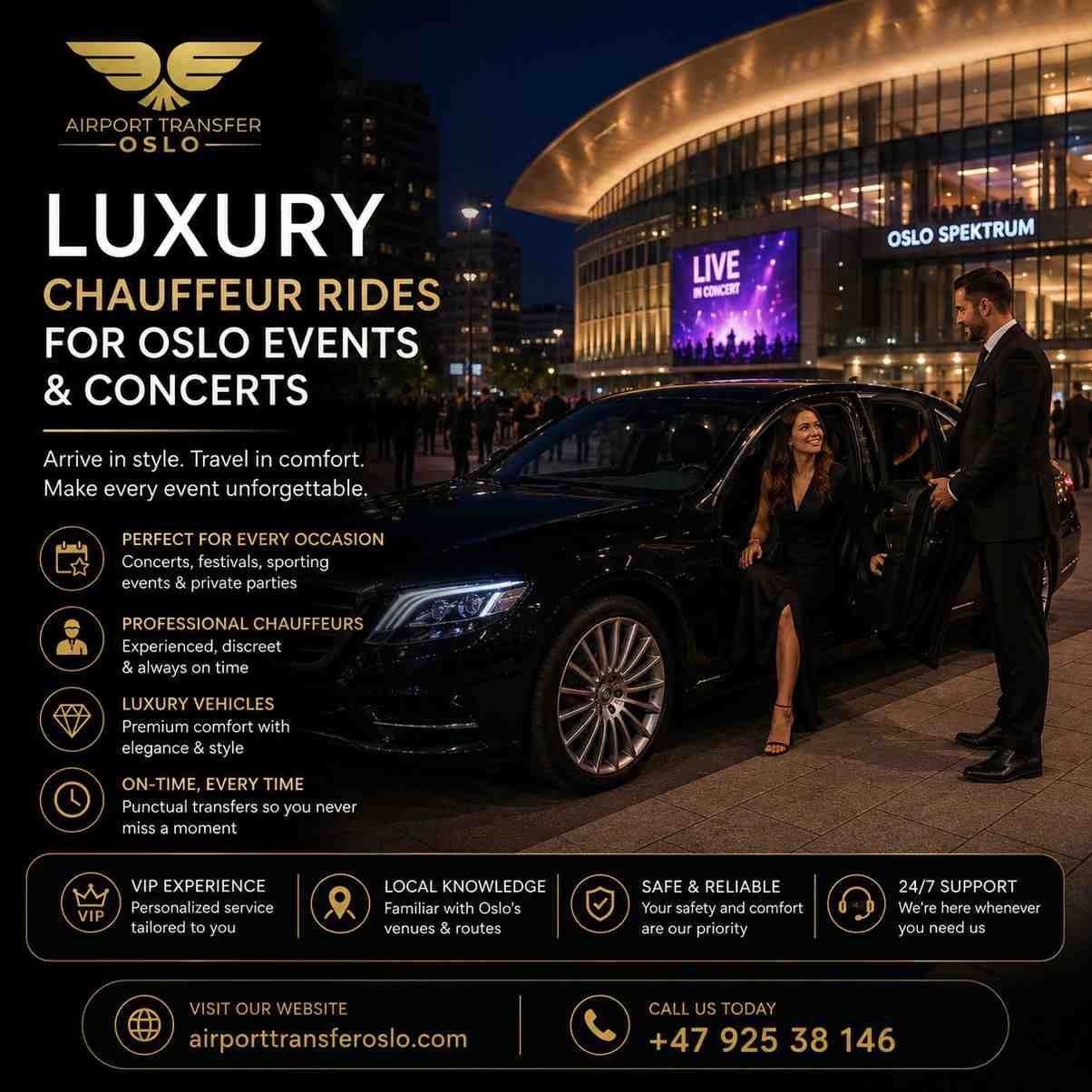 Luxury Chauffeur Rides for Oslo Events & Concerts