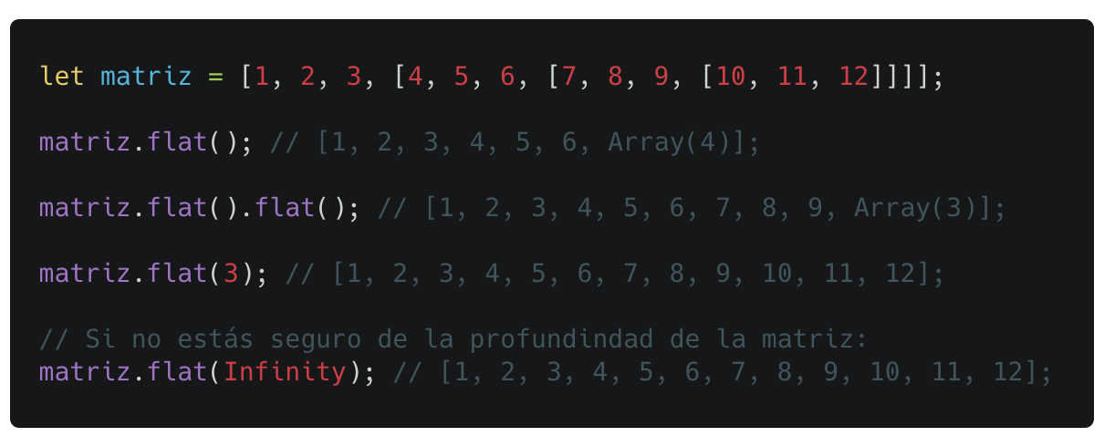 Ejemplo de Array.flat()