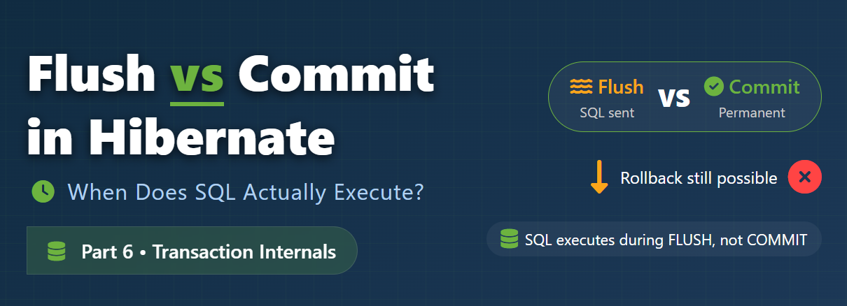 Part 6 — Flush vs Commit in Hibernate(When Does Hibernate Actually Hit the Database?)